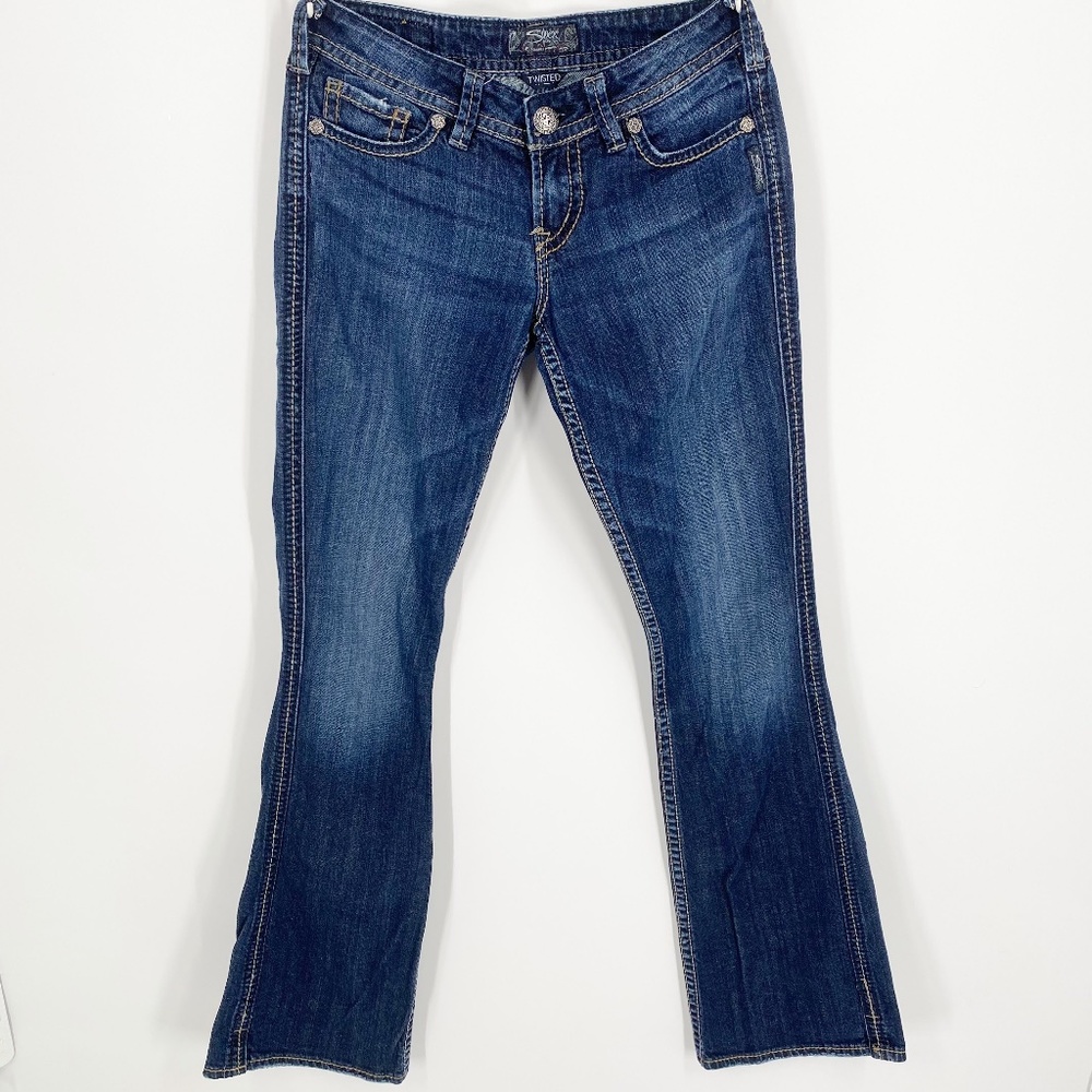 Silver Twisted Bootcut Jeans